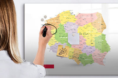 Tablica magnetyczna z pisakiem Interaktywna mapa Polski do personalizacji
