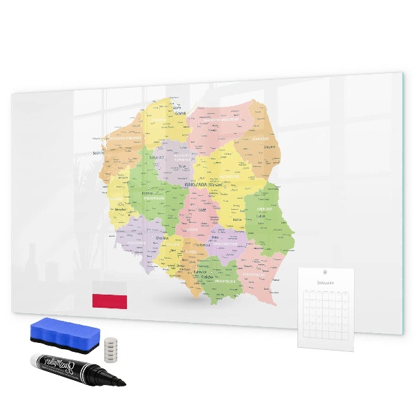 Tablica magnetyczna z pisakiem Interaktywna mapa Polski do personalizacji