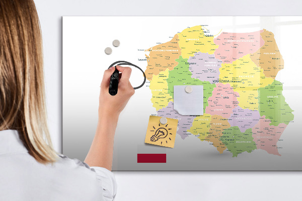 Tablica magnetyczna z pisakiem Interaktywna mapa Polski do personalizacji