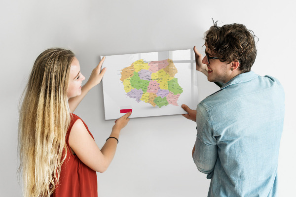 Tablica magnetyczna z pisakiem Interaktywna mapa Polski do personalizacji