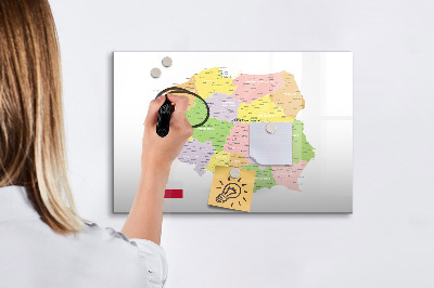 Tablica magnetyczna z pisakiem Interaktywna mapa Polski do personalizacji