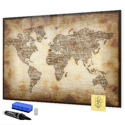 Magnetyczna tablica do rysowania Mapa świata z miejscami na zdjęcia