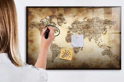 Magnetyczna tablica do rysowania Mapa świata z miejscami na zdjęcia