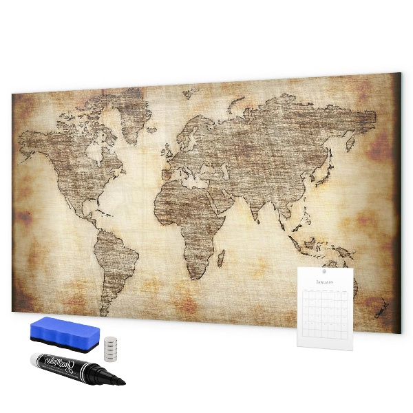 Magnetyczna tablica do rysowania Mapa świata z miejscami na zdjęcia
