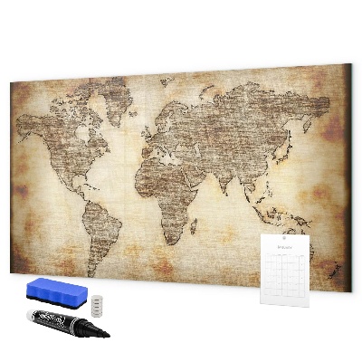 Magnetyczna tablica do rysowania Mapa świata z miejscami na zdjęcia