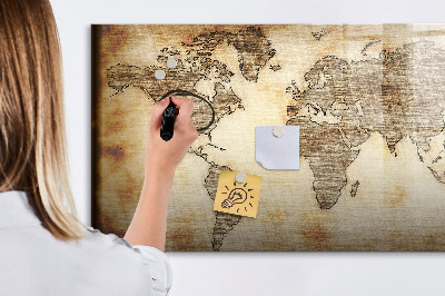Magnetyczna tablica do rysowania Mapa świata z miejscami na zdjęcia