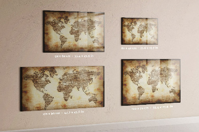 Magnetyczna tablica do rysowania Mapa świata z miejscami na zdjęcia