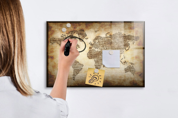 Magnetyczna tablica do rysowania Mapa świata z miejscami na zdjęcia