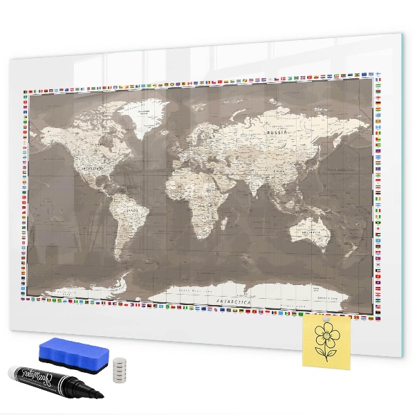 Tablica magnetyczna z pisakiem Interaktywna mapa do wspomnień i notatek