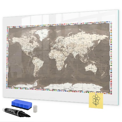 Tablica magnetyczna z pisakiem Interaktywna mapa do wspomnień i notatek