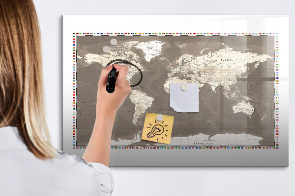 Tablica magnetyczna z pisakiem Interaktywna mapa do wspomnień i notatek