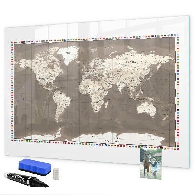 Tablica magnetyczna z pisakiem Interaktywna mapa do wspomnień i notatek