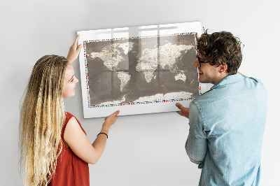 Tablica magnetyczna z pisakiem Interaktywna mapa do wspomnień i notatek