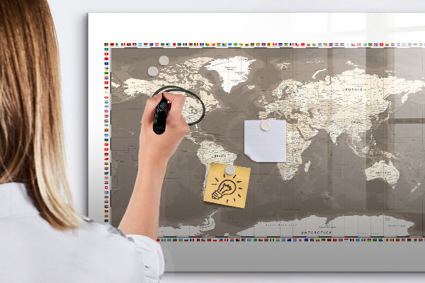 Tablica magnetyczna z pisakiem Interaktywna mapa do wspomnień i notatek