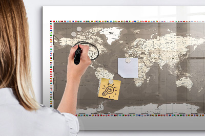 Tablica magnetyczna z pisakiem Interaktywna mapa do wspomnień i notatek