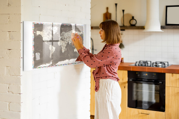 Tablica magnetyczna z pisakiem Interaktywna mapa do wspomnień i notatek