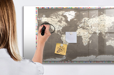 Tablica magnetyczna z pisakiem Interaktywna mapa do wspomnień i notatek