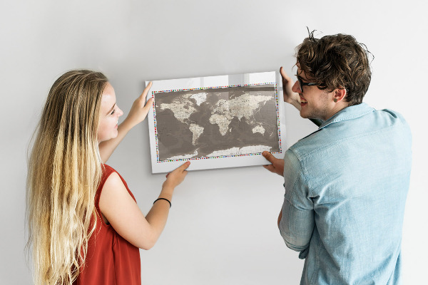 Tablica magnetyczna z pisakiem Interaktywna mapa do wspomnień i notatek