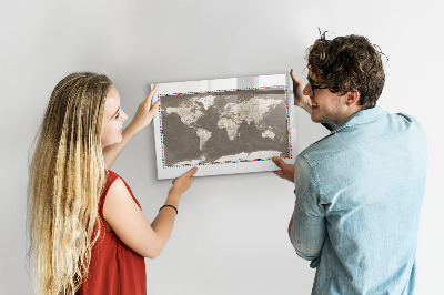 Tablica magnetyczna z pisakiem Interaktywna mapa do wspomnień i notatek