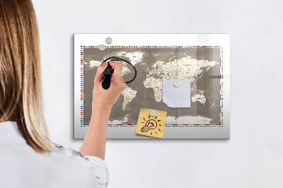 Tablica magnetyczna z pisakiem Interaktywna mapa do wspomnień i notatek