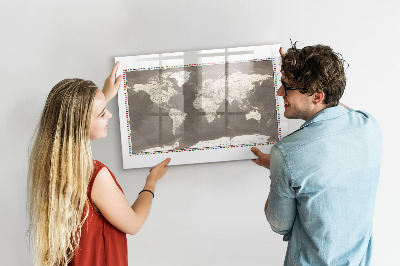 Tablica magnetyczna z pisakiem Interaktywna mapa do wspomnień i notatek