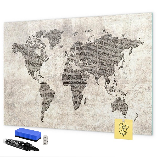 Tablica magnetyczna z pisakiem Mapa świata z miejscami na zdjęcia