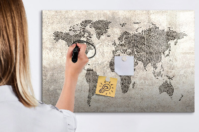 Tablica magnetyczna z pisakiem Mapa świata z miejscami na zdjęcia