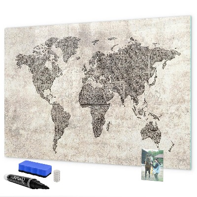 Tablica magnetyczna z pisakiem Mapa świata z miejscami na zdjęcia