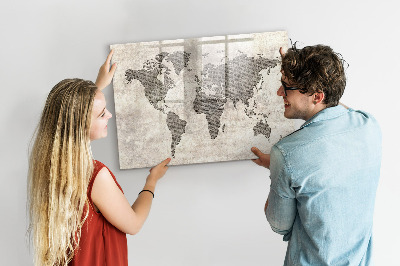 Tablica magnetyczna z pisakiem Mapa świata z miejscami na zdjęcia