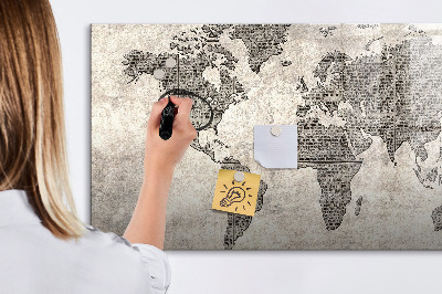 Tablica magnetyczna z pisakiem Mapa świata z miejscami na zdjęcia