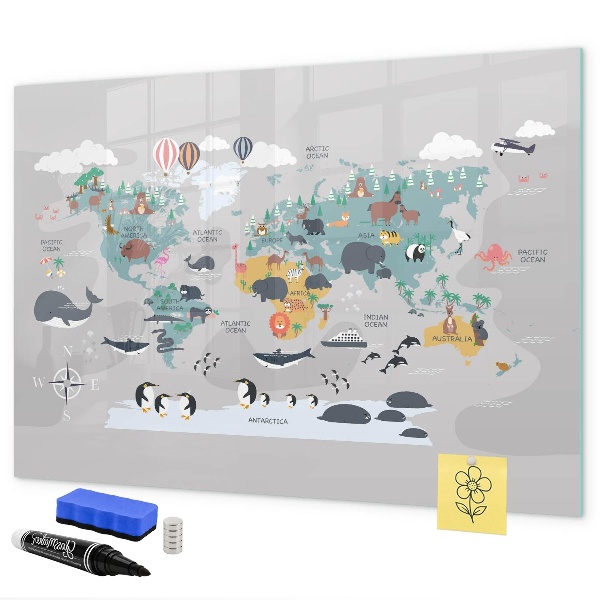 Tablica magnetyczna z pisakiem Mapa przygód z miejscami do odkrycia