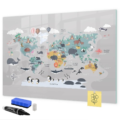 Tablica magnetyczna z pisakiem Mapa przygód z miejscami do odkrycia