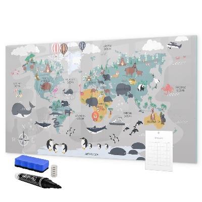 Tablica magnetyczna z pisakiem Mapa przygód z miejscami do odkrycia