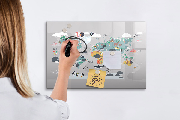 Tablica magnetyczna z pisakiem Mapa przygód z miejscami do odkrycia