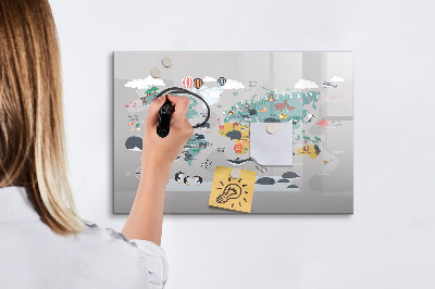 Tablica magnetyczna z pisakiem Mapa przygód z miejscami do odkrycia