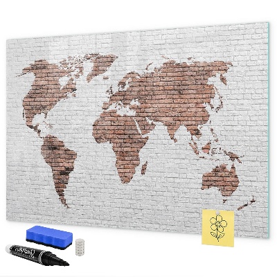 Magnetyczna tablica do rysowania Mapa świata z miejscami na zdjęcia
