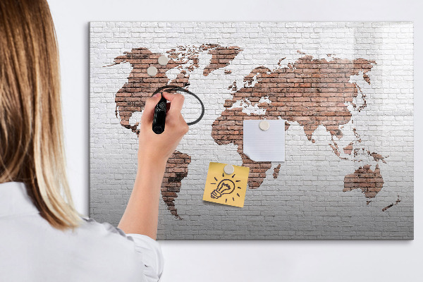 Magnetyczna tablica do rysowania Mapa świata z miejscami na zdjęcia