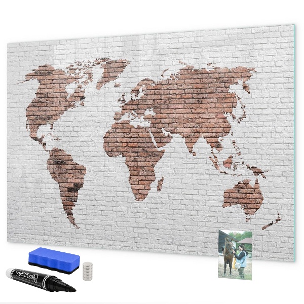 Magnetyczna tablica do rysowania Mapa świata z miejscami na zdjęcia