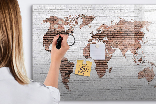 Magnetyczna tablica do rysowania Mapa świata z miejscami na zdjęcia