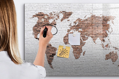 Magnetyczna tablica do rysowania Mapa świata z miejscami na zdjęcia