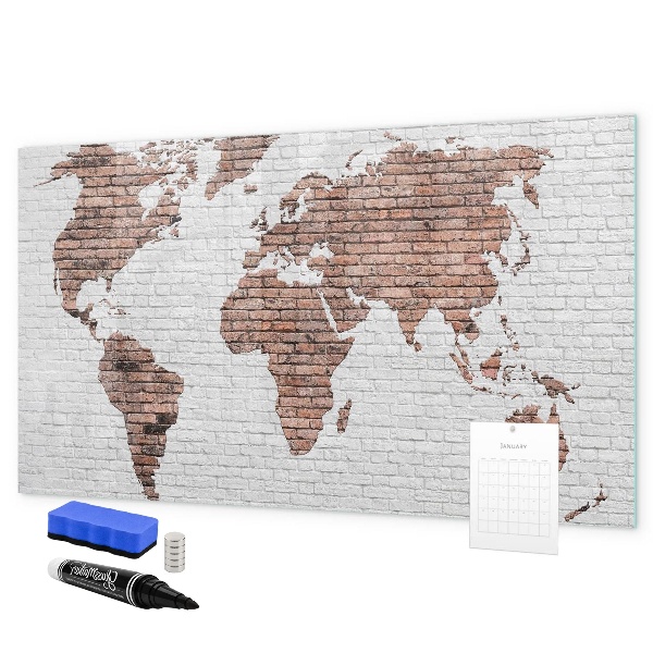 Magnetyczna tablica do rysowania Mapa świata z miejscami na zdjęcia
