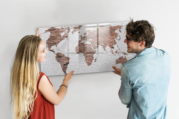 Magnetyczna tablica do rysowania Mapa świata z miejscami na zdjęcia