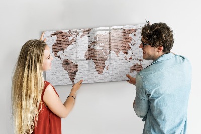 Magnetyczna tablica do rysowania Mapa świata z miejscami na zdjęcia