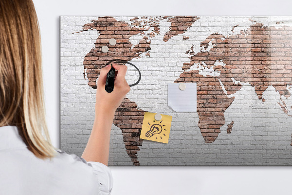 Magnetyczna tablica do rysowania Mapa świata z miejscami na zdjęcia