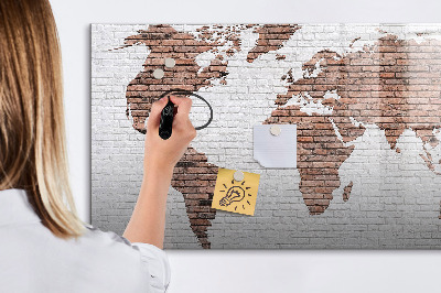 Magnetyczna tablica do rysowania Mapa świata z miejscami na zdjęcia