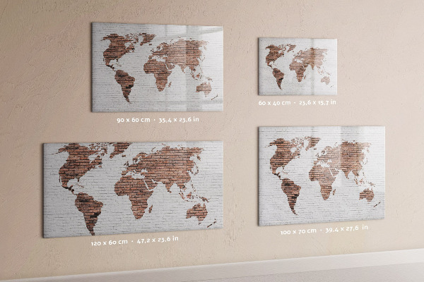 Magnetyczna tablica do rysowania Mapa świata z miejscami na zdjęcia