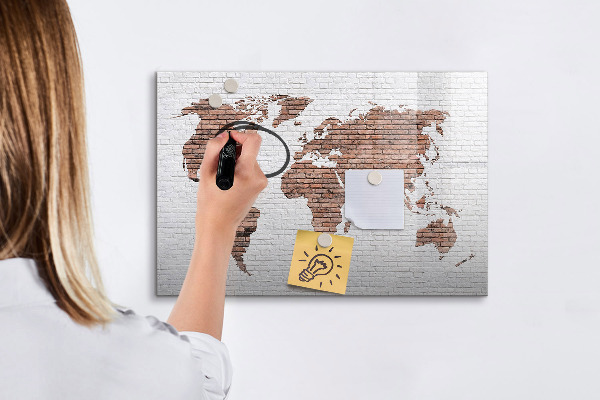 Magnetyczna tablica do rysowania Mapa świata z miejscami na zdjęcia
