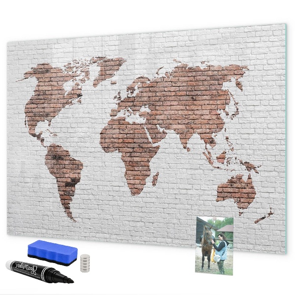 Magnetyczna tablica do rysowania Mapa świata z miejscami na zdjęcia