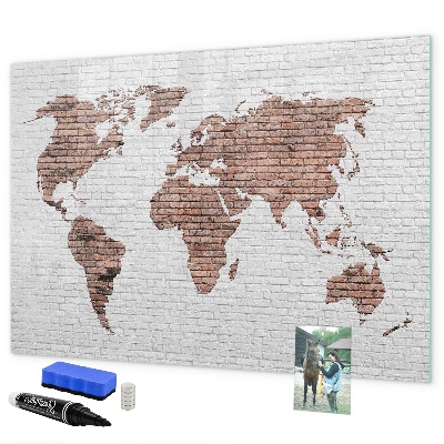 Magnetyczna tablica do rysowania Mapa świata z miejscami na zdjęcia