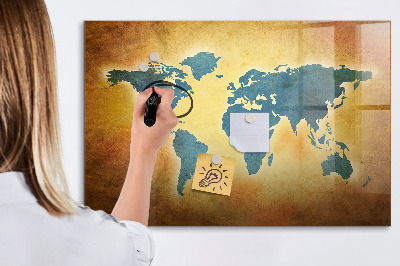 Magnetyczna tablica do rysowania Mapa świata z miejscem na zdjęcia